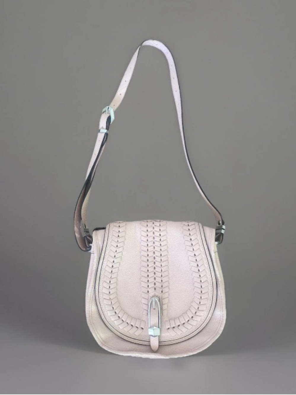 ORYANY Amanda Italian Leather Saddle Bag Blush Pink